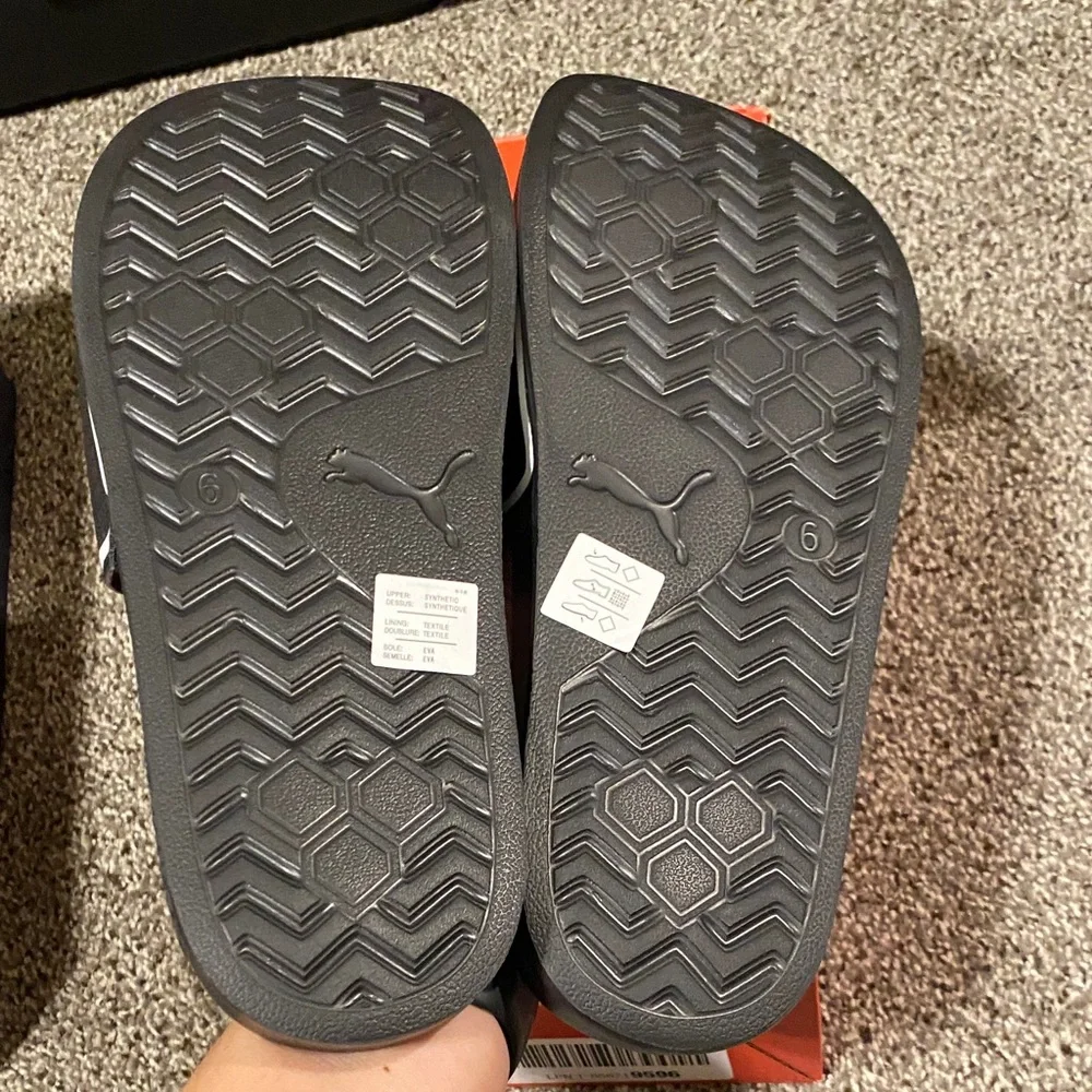 Puma Black and White Slide Sandals